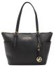 Michael Kors Jet Set Item Ew T Z Tote Black Leat Cont Nov Nb